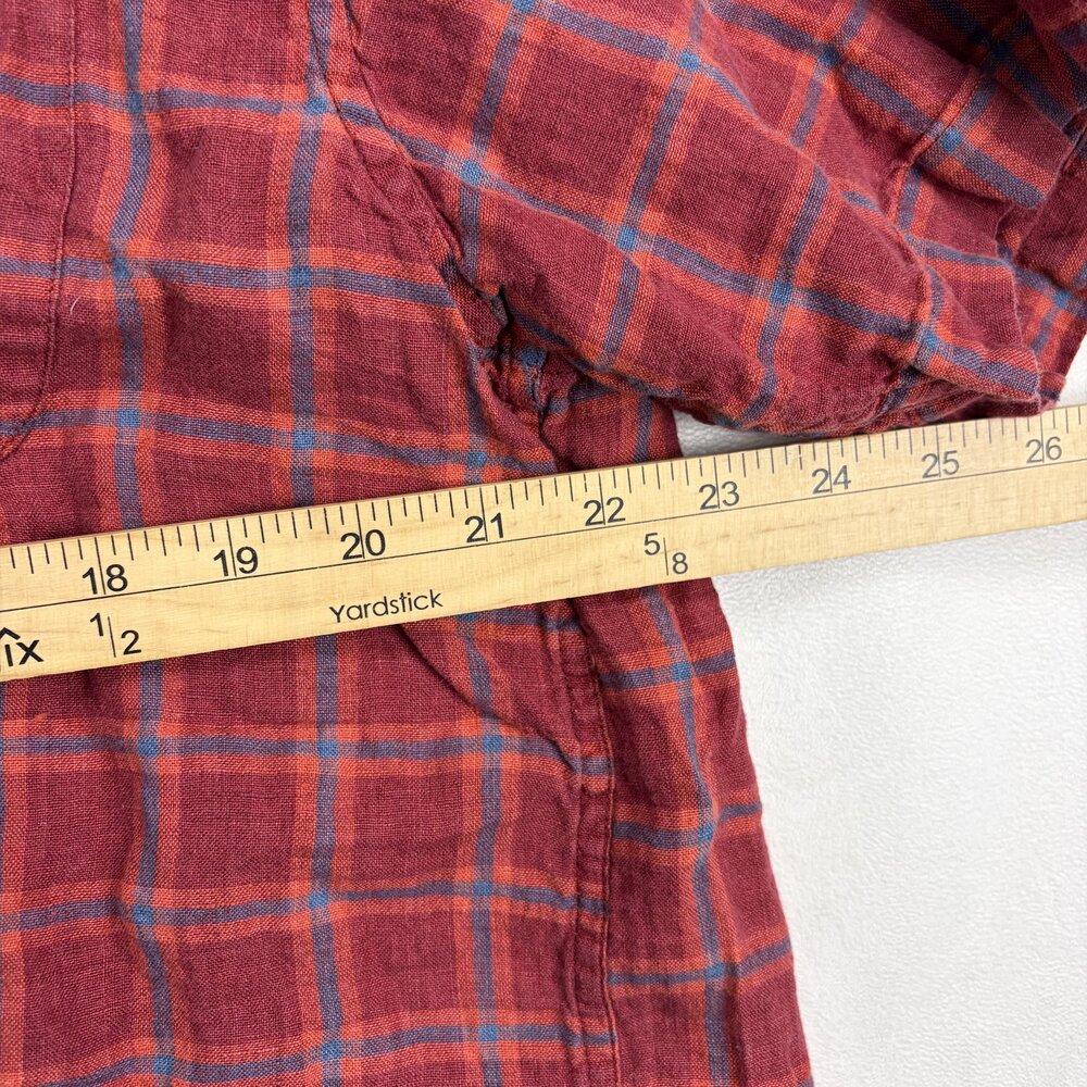 Orvis Men's XL Linen Short-Sleeve Plaid Button-Down - Picture 9 of 10